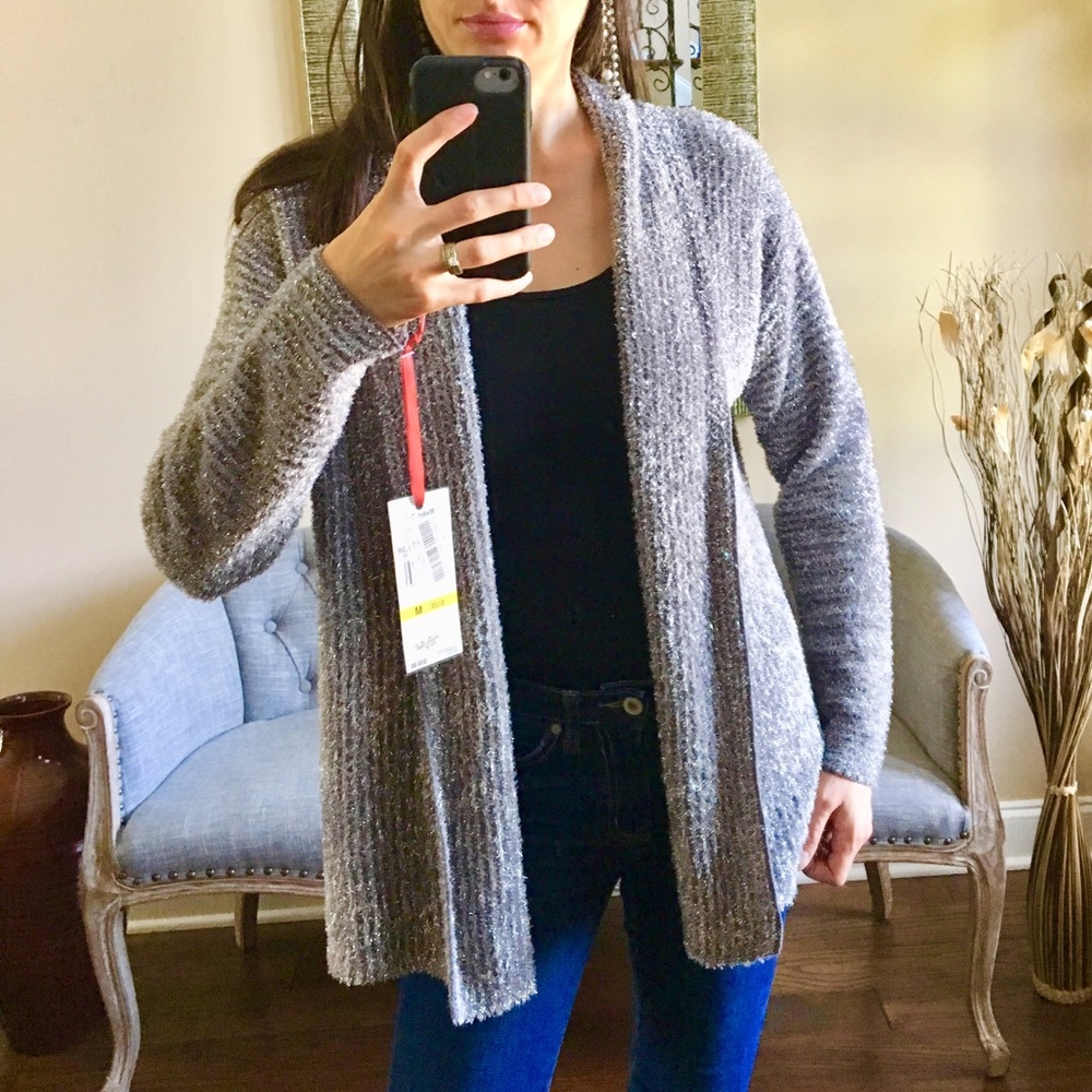 Ruby Rd. Silver Cardigan - Picture 1 of 8